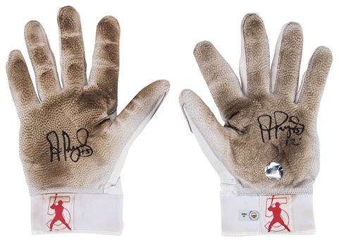 2012 Albert Pujols Game Used & Signed Nike Batting Gloves (MLB Authenticated, JT Sports & PSA/DNA)